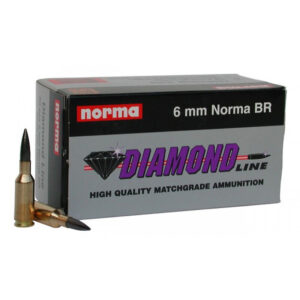 Norma Diamond Line 6mm BR -Norma Ammunition 50 Rounds- 105 Grain Coated Hollow Point 2789fps