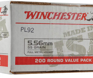 Winchester Rifle Ammunition USA556L2, 5.56mm NATO, Full Metal Jacket (FMJ), 55 GR, 3270 fps, 200 Rd/bx