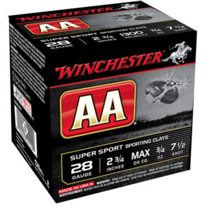 Winchester AA Super Sport Sporting Clays 28 Gauge Ammunition 2-3/4″ Shell #7.5 Lead Shot 3/4 oz 1300fps