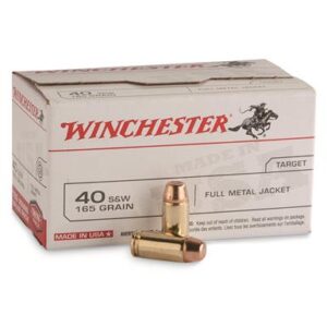 Winchester White Box- .40 S&W, FMJ- 165 Grain, Value Pack, 100 Rounds