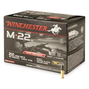 Winchester M22-22LR- Copper-Plated Round Nose, 40 Grain, 1,000 Rounds