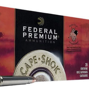 Federal Premium Cape-Shok Rifle Ammunition P375T4, 375 Holland H&H Mag, Trophy Bonded Bear Claw, 250 GR, 2670 fps, 20 Rd/bx
