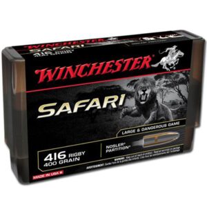 Winchester Safari .416 Rigby Ammunition 20 Rounds Nosler Partition 400 Grains S416RSLSP