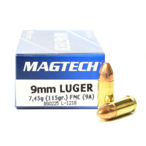 Magtech 9mm Luger Ammunition – 115 Grain Full Metal Jacket 1135fps
